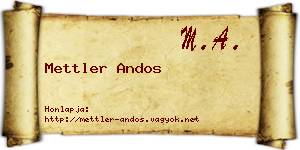 Mettler Andos névjegykártya